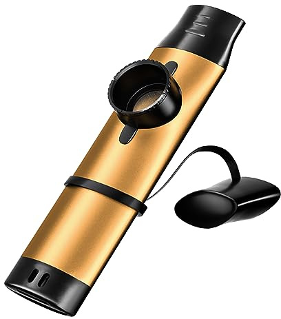 Kazoos för vuxna, metall kazoo med 5 flöjtmembran, kazoos med justerbar ton för gitarr, ukulele, fiol, piano, tangentbord, mini kazoos musikinstrument bulk