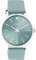 Oozoo Vintage Damen Uhr - Silber Armbanduhr Damen mit 20mm Lederarmband in Meeresblau- Analog Damenuhr in rund C10985