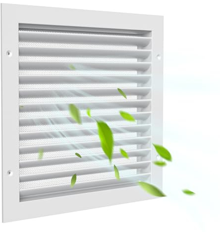 Elecoman Aluminium-Giebelbelüftung, 30,5 x 30,5 cm, Metall-Dachboden-Entlüftung mit Bildschirm, Rückluftgitter, verbessert die Luftzirkulation, perfekt für Lagerschuppen, Dachboden, Garage,