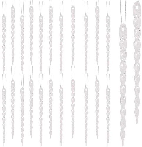 Christmas Concepts® Pack of 24-130mm (5,2) Transparent Icicle Decorations - Luxury Christmas Baubles