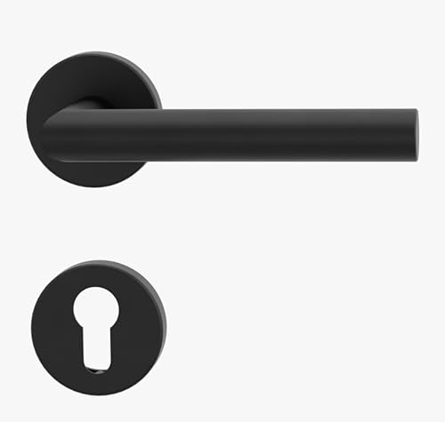 Griffwerk Türdrücker/Türbeschlag - LUCIA Graphitschwarz - PZ-Rosettengarnitur - Klipptechnik