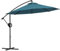 Outsunny Parasol déporté octogonal parasol inclinable parasol extérieur Ø2,93 x 2,60 m avec manivelle protection UV pour balcon patio terrasse pied en aluminium bleu