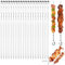 Gxlaihly 24 Piezas Brochetas barbacoa,Brochetas de metal,Brochetas de acero inoxidable,Pinchos de acero inoxidable,Pinchos para barbacoa reutilizables,para fiestas de barbacoa(30cm)