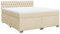 vidaXL Boxspringbett, Doppelbett mit LED Matratze Matratzenauflage, Bettgestell mit Lattenrost Kopfteil, Polsterbett Bett für Schlafzimmer, Creme 180x200cm Stoff