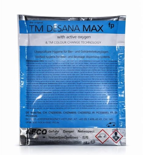 TM Desana Max fp 45 g blu detergente per tubi di birra, impianto di spillo, accessori contenitore di pulizia 10, 100, 265 pezzi (50)