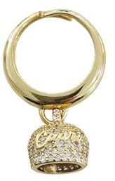 Generico Anello in Argento 925 dorata con con campanella portafortuna impreziosita da cubic zirconi con scritta Capri