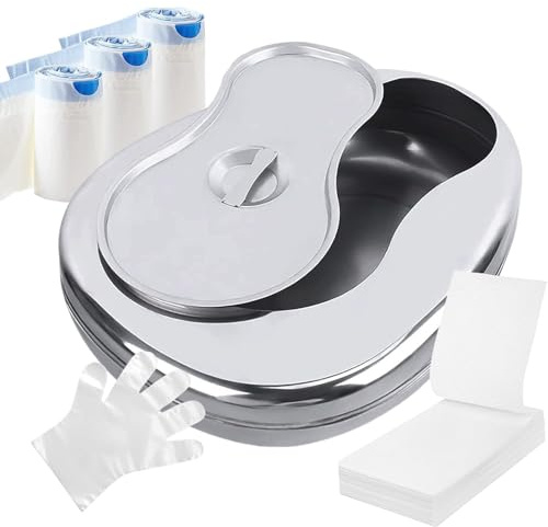 WOOLUCK® Set di padelle in acciaio inox, con 60 copri-padelle monouso e salviette assorbenti, padella letto con coperchio