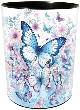 goldbuch 82 155 Corbeille à papier en plastique Bleu/blanc 25 x 25 x 30 cm