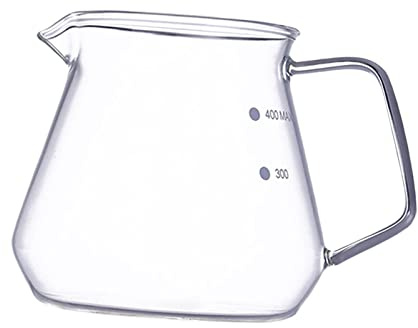 Caffettiera in vetro, trasparente, manuale, per casa, viaggi, ristoranti, 400 ml
