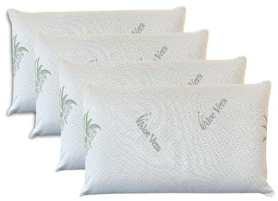NARCISO - Set 4 Copricuscini Letto con Zip, Copricuscino 50x80 in Aloe 4 Stagioni, Tessuto Anallergico, Antiacaro, Igienico, Traspirante e Perfetto per Tutte Le Stagioni, Copri Cuscini