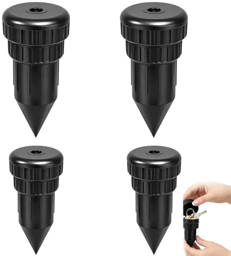 4 Pcs Key Hider Outside, Key Rock Hider Outside, Outdoor Key Storage Solution for Garden and Emergency Access, Set Includes Two Large and Two Small Units for Property Management