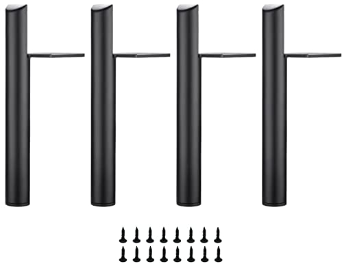 LONGZG 4 Piezas 15cm Patas para Muebles, Patas Mesa Negras, con Tornillos, Patas para Muebles Metal, utilizados para sofás, Camas, Muebles de TV, mesas de café y Otros Muebles.