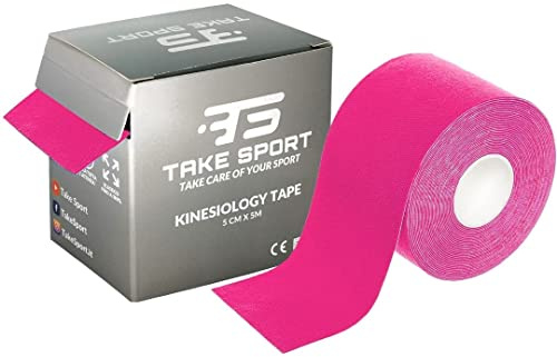 TS TAKE SPORT Kinesio Tape, Nastro Kinesiologico Elastico 5x5m, 95% Cotone 5% Spandex, per Taping Kinesiologico e Neuromuscolare, 1 Rotolo, Resistente ad Acqua e Sudore