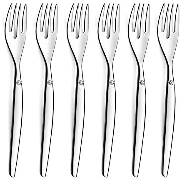 Lou Laguiole Jet 6 forchette per Torta, Inossidabile Inox 18/0, Specchio in Acciaio