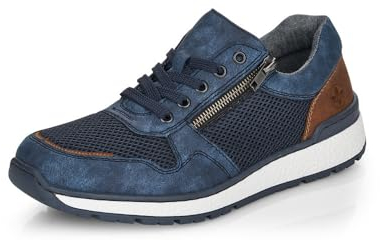 Rieker Herren Low-Top Sneaker B9006, Männer Halbschuhe, lose Einlage,straßenschuhe,Strassenschuhe,Sportschuhe,Turnschuhe,blau (14),46 EU / 11 UK