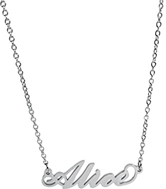 Argento e dintorni Collana nome Alice in acciaio donna anallegica personalizzata