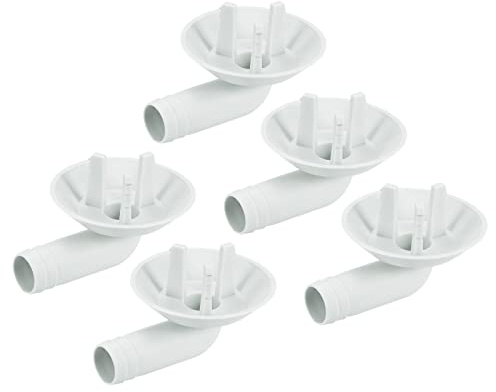 MECCANIXITY Air Conditioner Drain Hose Connector 25mm Tube Elbow Fitting Replacement Part Accessories for Mini-Split Window AC, Grey Pack of 5