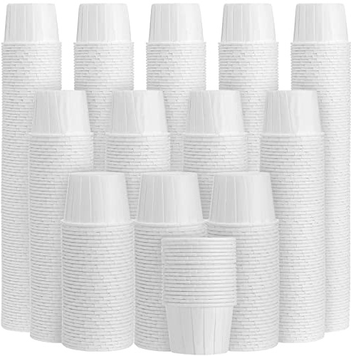 Amyhill 1200 Pack Disposable Paper Medicine Cups Small Condiment Cups for Ketchup Tasting Pills Medicine Food Dessert Portion Containers (1,2 oz)