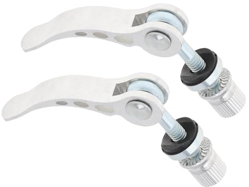 Lot de 2 colliers de serrage rapide en aluminium pour tige de selle M6, Boulon de Fixation de Tige de Selle de Vélo Fixation Rapide, ou pour couper les vis de verrouillage de la machine (Aluminium)