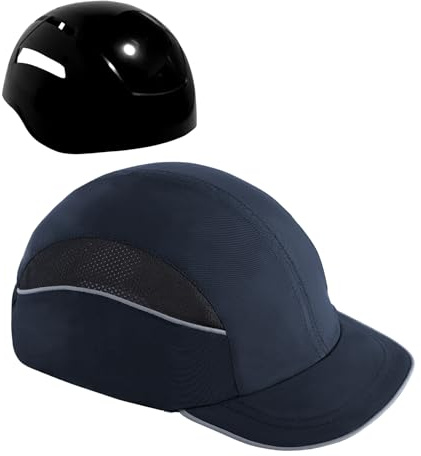Safety Baseball Bump Cap Breathable Hat Head Protection Cap Lightweight Safety Hard Hat Head Protection Cap for Men(Navy-M)