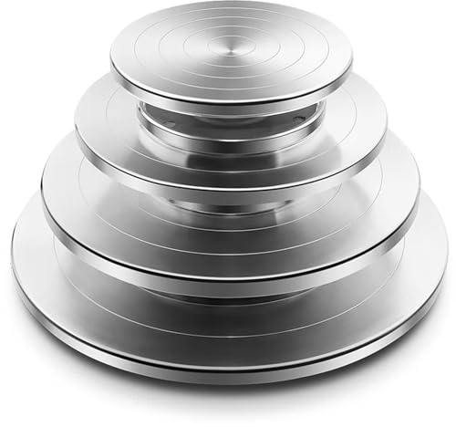 Torno de Alfarero,Plato Giratorio para Esculpir Plato giratorio de aluminio con rueda de cerámica de 15/20/25/30 CM, herramientas de arcilla DIY, plato giratorio de cerámica for pasteles, escultura, s