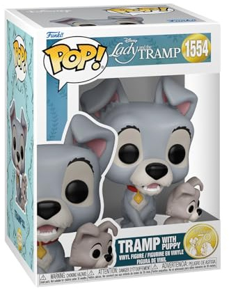Funko POP! Disney: Lady & the Tramp - Lufsen med valp - Samlarobjekt vinylfigur - Presentidé - Officiella varor - Leksaker för barn och vuxna - modellfigur för samlare och display