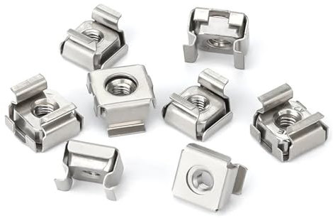 jiuxinyun 5/10 PCS M4 M5 M6 M8 Foro Quadrato Ferramenteria E Attrezzi Gabbia Dadi in Acciaio Inox Quartetto Galleggiante Inserto Dado for Rack Mount Armadio del Server(M5(10Pcs))