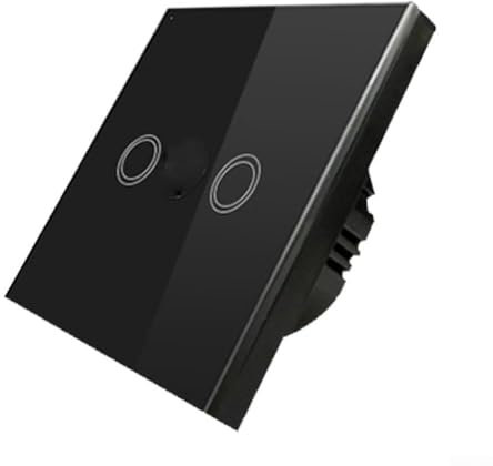 HpLive Interruptor de luz táctil de 2 vías de 1 vía, regulador de intensidad para luces LED, doble regulador para lámpara LED/bombilla, interruptor de luz táctil con panel de cristal y LED de estado
