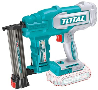 TOTAL - Clavadora a Batería 20V Profesional; 2 Clavos; Compatible F15-F35; Cargador 105 Clavos; Modelo TCBNLI2005; Herramienta Eléctrica sin Batería ni Cargador