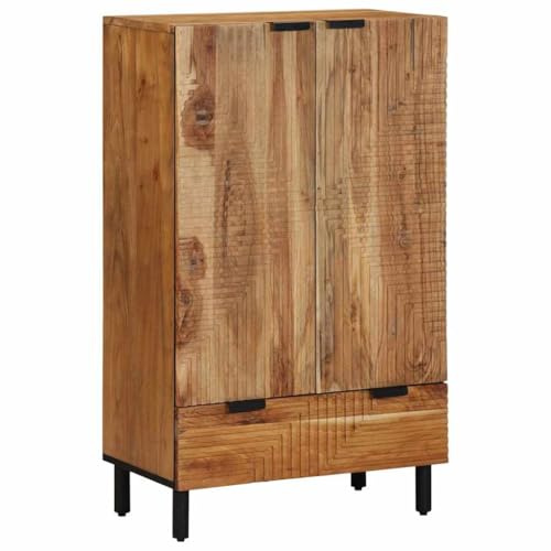 vidaXL Aparador Alto con Estante con Puerta Natural 60 x 33,5 x 100 cm, Sideboard rústico, aparador Rectangular para tu Sala, Mueble de Madera con diseño práctico para organizar