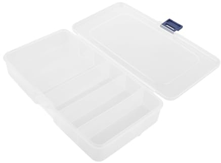 Veemoon Scatola Portaoggetti Trasparente Con 6 Scomparti Con Coperchio, Organizer Porta Rossetti e Cotton Fioc, Contenitore Compatto Per Trucco e Accessori Da Viaggio Per Donna