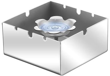 LUTFI Cendriers Cendrier for Cigarettes, 1 pièce, cendrier de Table en Acier Inoxydable for la Maison et Le Bureau, Argent Bar-Restaurant