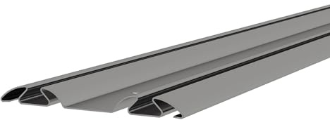 Bypass Mirror Closet Door Bottom Track, 72 Length, 2-11/16 Width, Gray Metal, Roll Formed Steel Sliding Door Guide Rail, Fit Convex Roller Assemblies