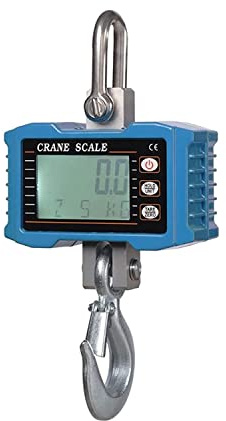 Báscula De Grúa Digital, Báscula Colgante Digital, 1000 Kg/2204 LB, Portátil, Resistente, con Retroiluminación LCD, Báscula De Gancho Industrial, Cambio De Unidad/Retención De Dato