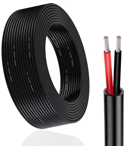 Qiping 2 Adriges Fahrzeugleitung Kabel 5M, 2x1,5mm² KFZ Kabel 12V/24V | 2 Polig Stromkabel Verzinntes Kupferkabel Für Anhänger LKW LED-Rücklichter, Flexibel Niedrige Impedanz Verlängerungskabel