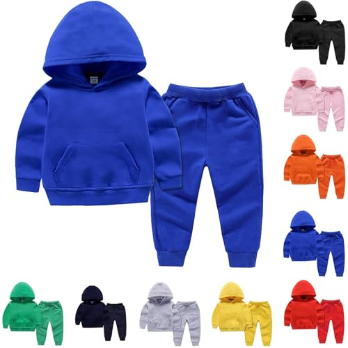 Ensemble complet 2 pièces pour filles et garçons - Ensemble complet de sweats et pantalons de jogging - Vêtements de sport décontractés - Ensemble de gym, jaune, 4-5 ans