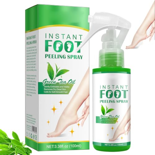 Fotexfolierande spray, förhårdnader och död hud borttagningsspray, anti-förhårdnad och mjuk skrubb, mjukgörande vård baserad på växtextrakt för torra fotväxter, 100 ml
