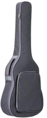 SHBHWS Akustiskt gitarrfodral, tjock stoppning och ficka för gitarrtillbehör, Grå, Taille unique, En stil