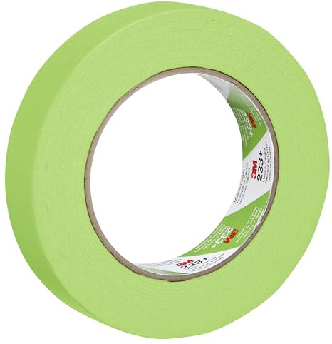 3M 233+ Crepe Paper Performance Masking Tape, 250 Degree F Performance Temperature, 25 lbs/in Tensile Strength, 60 yds Length x 1 Width (Case of 24)