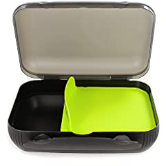 Tupperware to Go 30915 - Contenitore Porta Pranzo con separatore, per Sandwich, Colore: Nero/Verde Lime