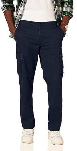 Amazon Essentials Pantalon Cargo Stretch, Coupe Droite (Grandes Tailles Disponibles) Homme, Bleu Marine, 34W / 32L