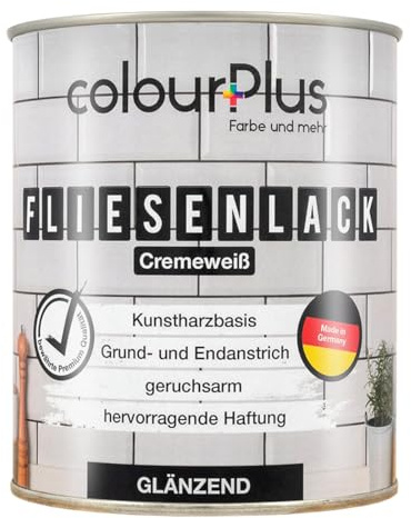 Vernis pour carrelages colourPlus® (750ml, blanc créme) brillant 1K Vernis pour carrelages blanc résistant - peindre simplement les carrelages