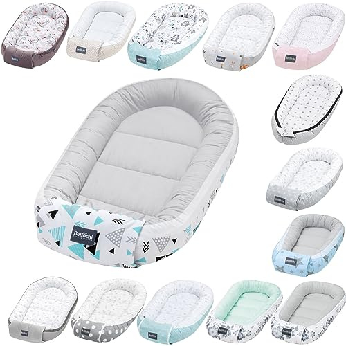 Bellochi Riduttore Lettino per Neonato, Riduttore per Culla - Antisoffoco, 100% Cotone - Cuscino Riduttore, Cocoon a Baby, Baby Nest - 90 x 60 cm - Tresor