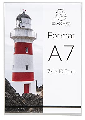 Exacompta - Réf. 87058HD - Lot de 10 porte-étiquettes à poser pour étiquettes, votre nom ou tout autre support - dimensions 10,5 x 7,4 cm vertical - format à classer A7 - Couleur cristal