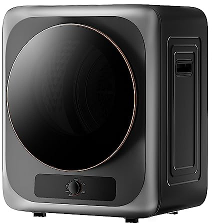 VCJ Portable Clothes Dryer for Apartment, 1.5 Cu.ft Compact Mini Electric Dryer with 5 Drying Modes, Stainless Steel Tub, Simple Knob Control, Dryer Machine for Dorm, RV, Small Space