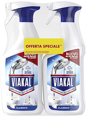 Viakal Classico Spray Anticalcare, (2 x 720ml), Tecnologia Anti-Goccia
