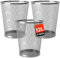 Waste Paper Bin - 12L Silver Colored Metal Office Bin for Office, Bedroom, Living Room or Kitchen Use (3 Pack)