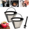 Kaffeefilter Kaffeesieb Kaffeefilterhalter Größe 1 2 4 Clever Coffee Dripper Kaffefilter Kaffee Filter Edelstahl Dauerfilter Wiederverwendbar, 2 Stück