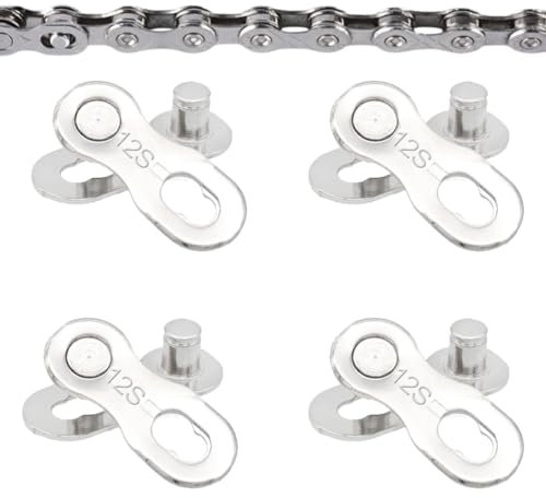 Bloqueo de cadena de 12 velocidades, eslabón de la cadena de bicicletas, 4 pares de acero de bloqueo de cadena de bicicleta de 12 velocidades eslabones perdidos de la cadena de piezas