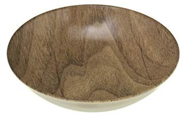 Lot 6x Assiette creuse design bois Mood - Diam. 20 cm - Marron